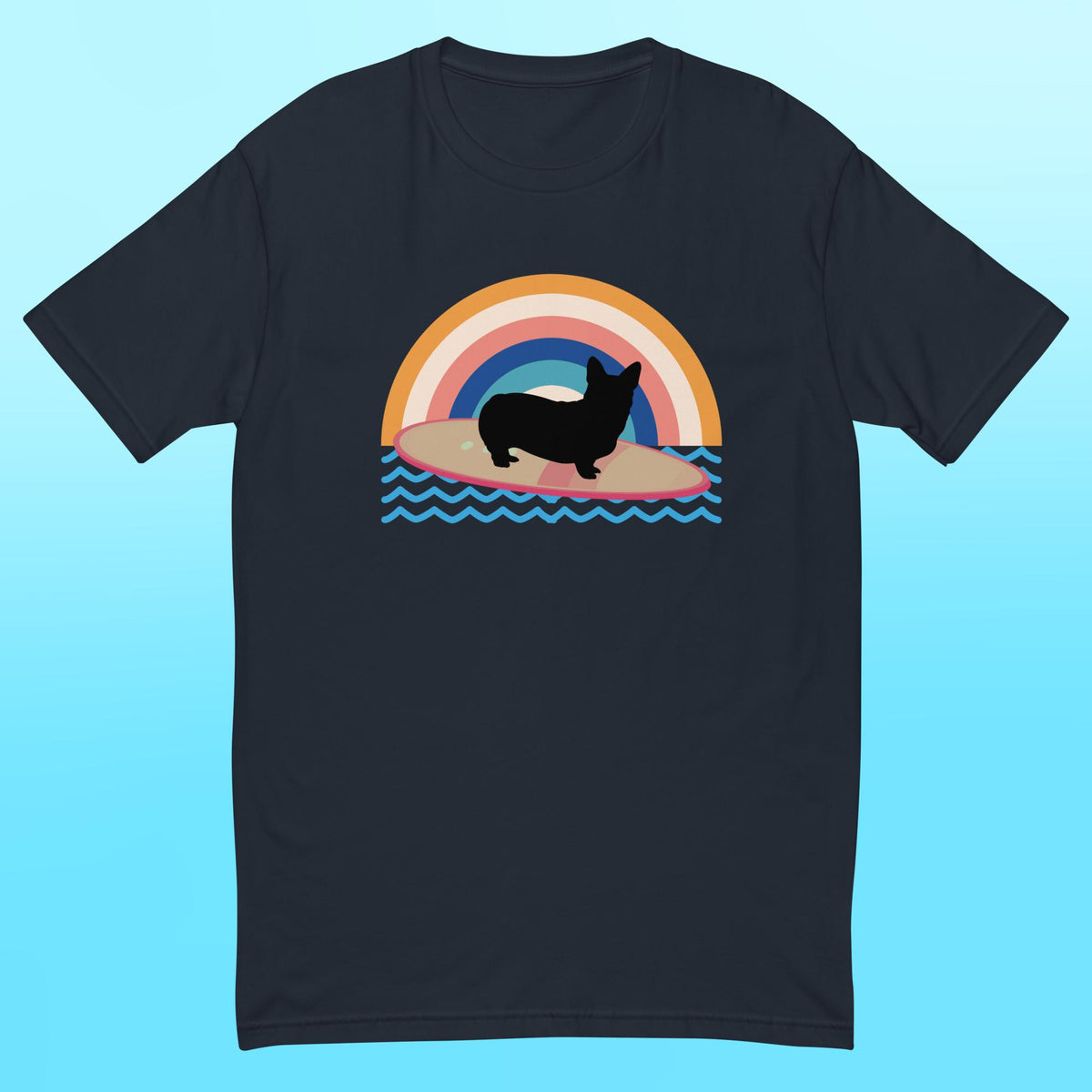 Surfing Corgi Mens Shirt
