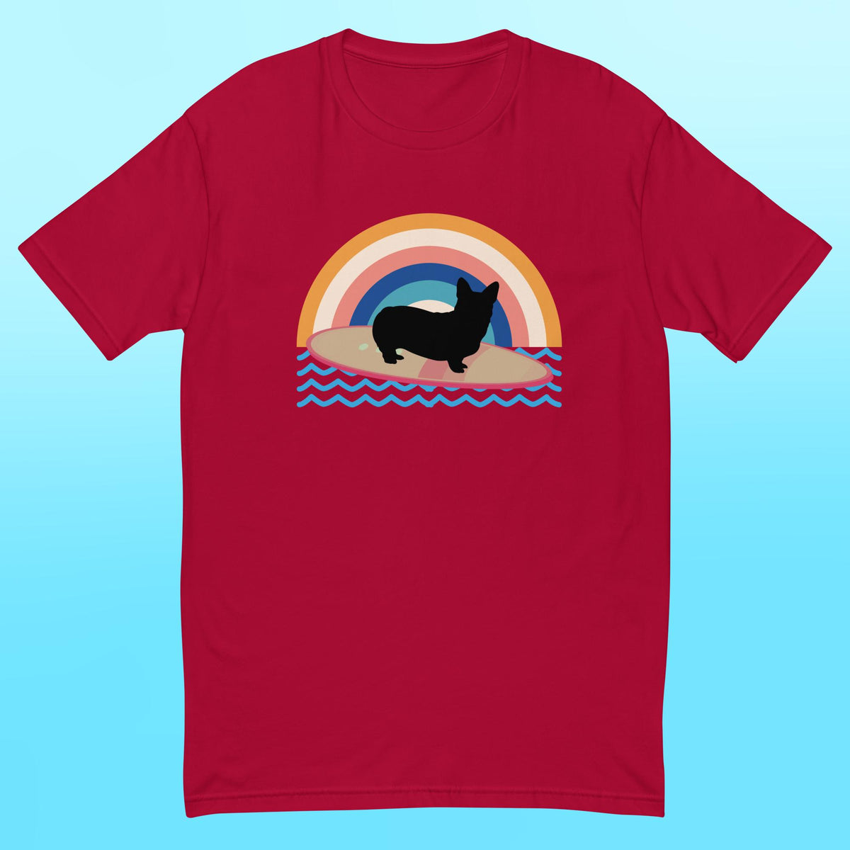 Surfing Corgi Mens Shirt